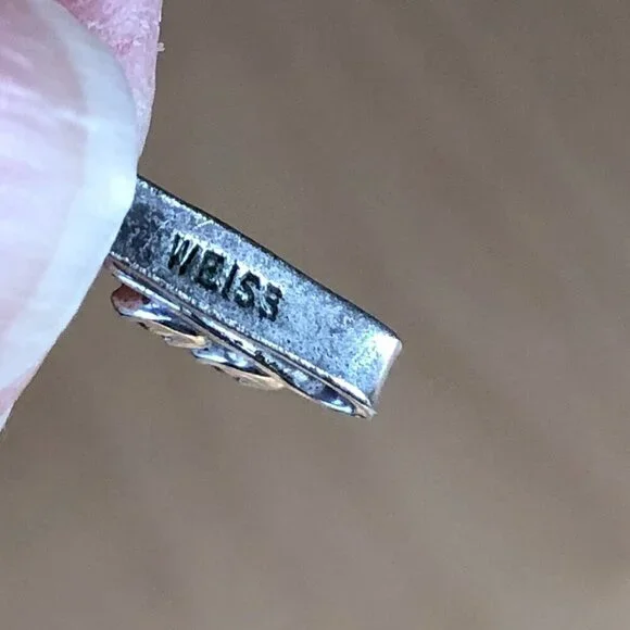 Vintage Weiss Signed Baguette Radiant Crystal Rhinestone Chain Necklace - Picture 2 of 10